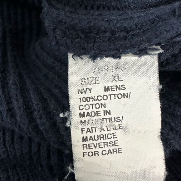 Woolrich Navy Ribbed Cotton Crewneck Sweater size XL - Picture 6 of 7